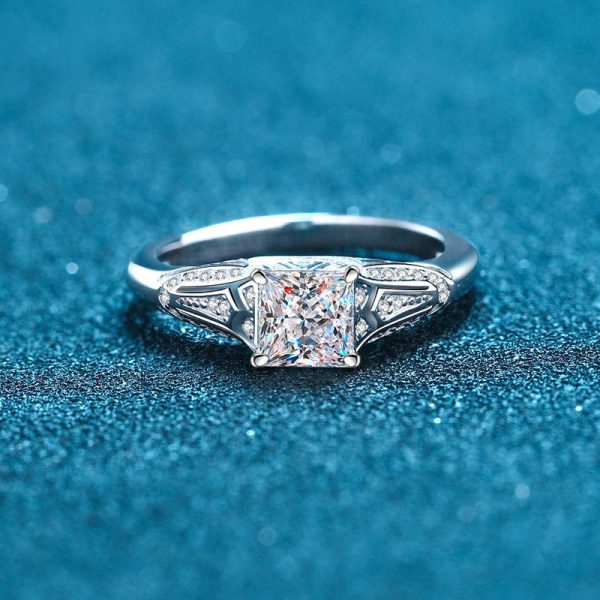 AZ539-J 2ct Square Shape Moissanite Ring for Charm Lady 925 Sterling Silver Luxury Wedding Ring  Fine Jewelry Wholesale Gift - Image 5