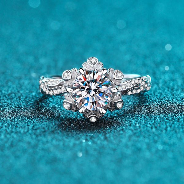 AZ273-J Original 925 Sterling Silver Ring Love Heart Wishbone Moon Sun Rings Crystal Rose Gold For Women Wedding Gift Luxury Jewelry - Image 5