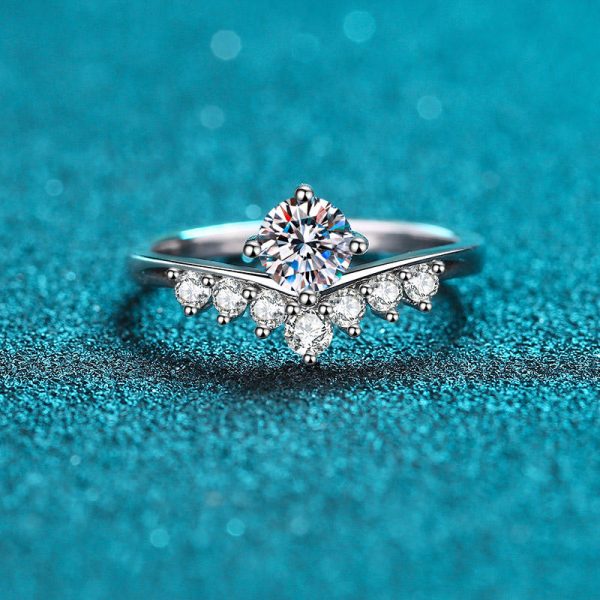 AZ319-J 0.5ct Moissanite Rings Genuine 18K Gold for Women  Fine Jewelry Au750 Diamond Ring Wedding Anniversary Engagement Gift - Image 5