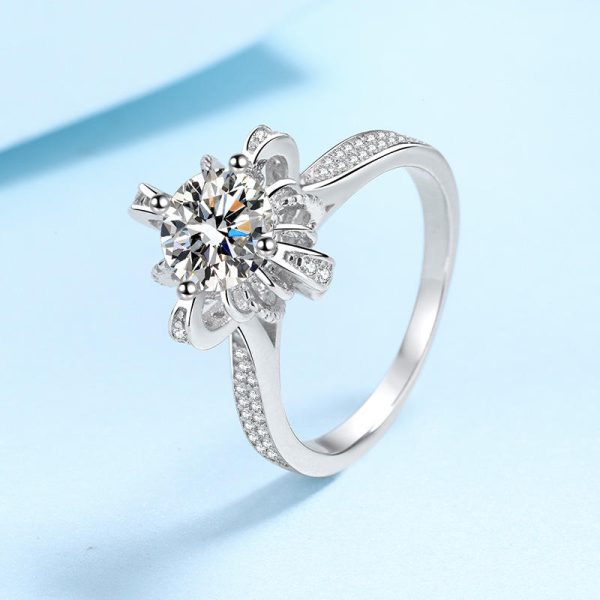 AZ251-J  GRA Certified 1CT Real Moissanite Ring for Woman 925 Sliver Engagement Promise Wedding Band Fine Jewelry Drop Shipping - Image 5