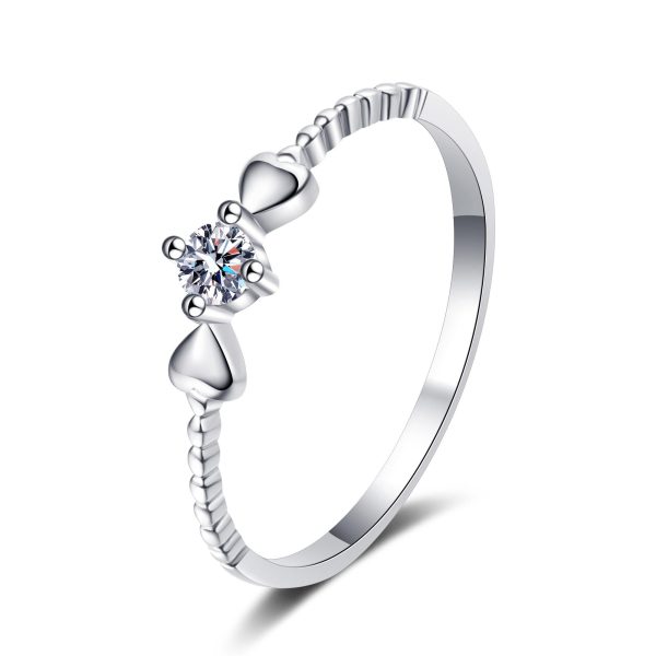 AZ345-J Moissanite 925 Sterling Silver Engagement Ring For Wife Women Girlfriend, Round Cut Moissanite Rings Jewelry Bands Gifts