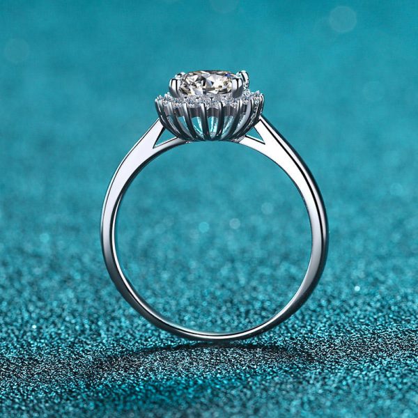 AZ256-J 18K White Gold 1 Carat Moissanite Ring for Women Platinum Pt950 Spinning Rose Romantic Ring Luxury Wedding Bands Fine Jewelry - Image 4