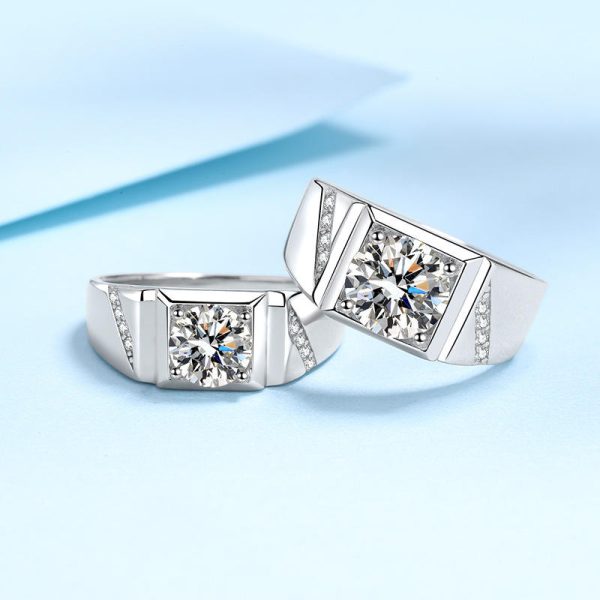 AZ405-J 1ct 2ct Simulated Diamond Women's Ring Six Claws White Gold Open Mouth Direct Manufacturer Offering Birthday Gift - Image 4