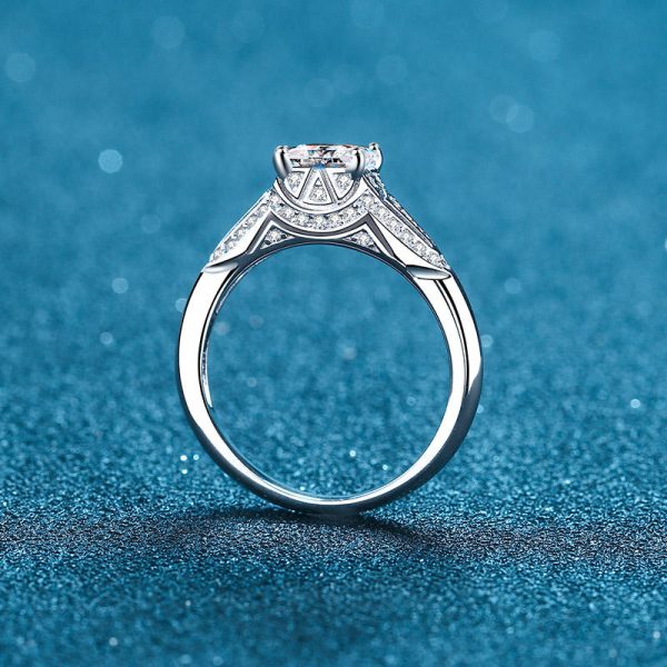 AZ539-J 2ct Square Shape Moissanite Ring for Charm Lady 925 Sterling Silver Luxury Wedding Ring  Fine Jewelry Wholesale Gift - Image 4