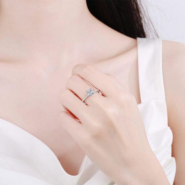 AZ565-J Classic 1/2 Carat Full Circle Moissanite Ring, New Style 18K White Gold VVS1 D Color Diamond Popular Rings for Wedding Women - Image 2