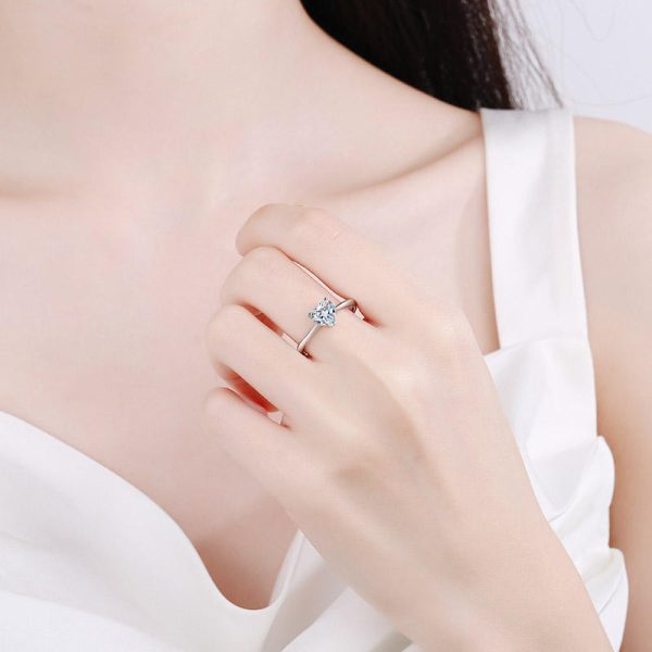 AZ566-J  1/2CT Heart Cut Moissanite Engagement Ring for Women S925 Pure Silver GRA Certified Laboratory Diamond Wedding Jewelry - Image 2