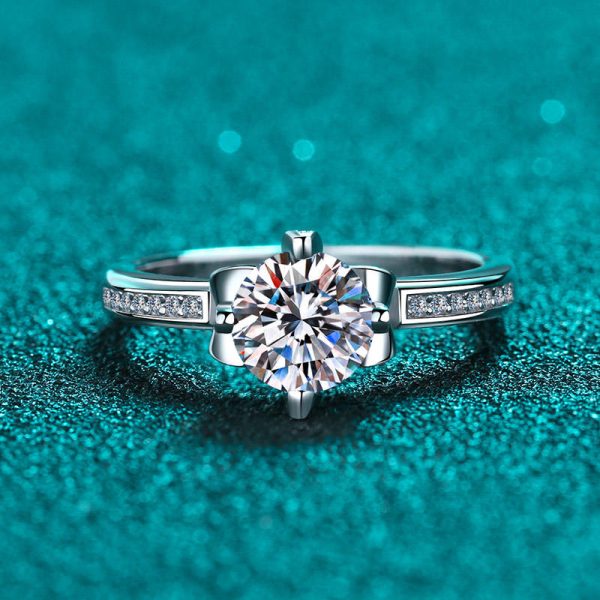 AZ296-J Luxury PT950 Platinum Women and Women Couple Ring Brilliant D Color Total 1Ct Moissanite Diamond Valentine's Day Unisex Rings - Image 5
