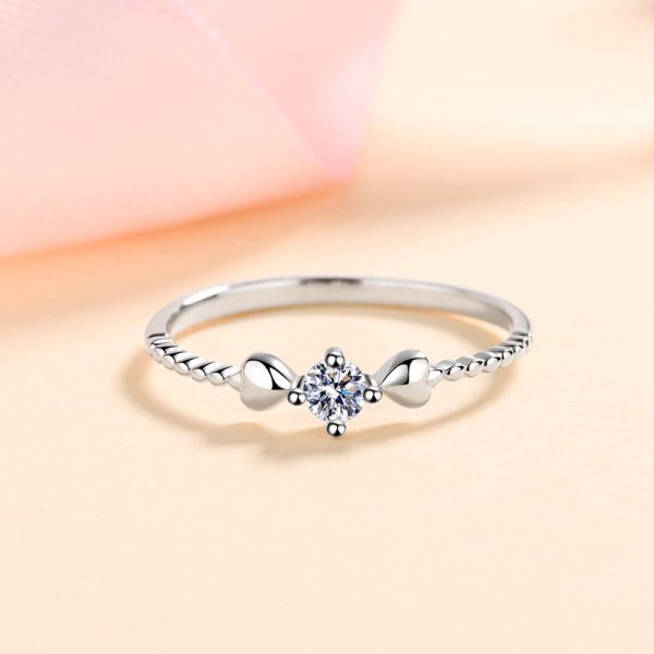 AZ345-J Moissanite 925 Sterling Silver Engagement Ring For Wife Women Girlfriend, Round Cut Moissanite Rings Jewelry Bands Gifts - Image 4