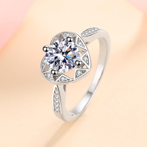 AZ352-J 1 carat  moissantie ring for Women wedding anniversary ring 100% 925 Sterling Silver Ring - Image 3