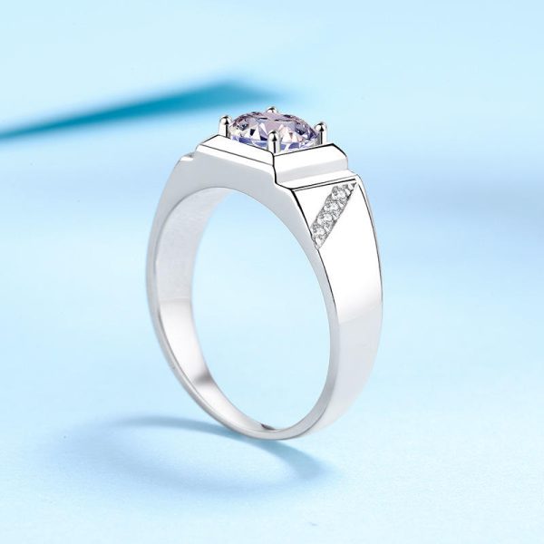 AZ405-J 1ct 2ct Simulated Diamond Women's Ring Six Claws White Gold Open Mouth Direct Manufacturer Offering Birthday Gift - Image 3