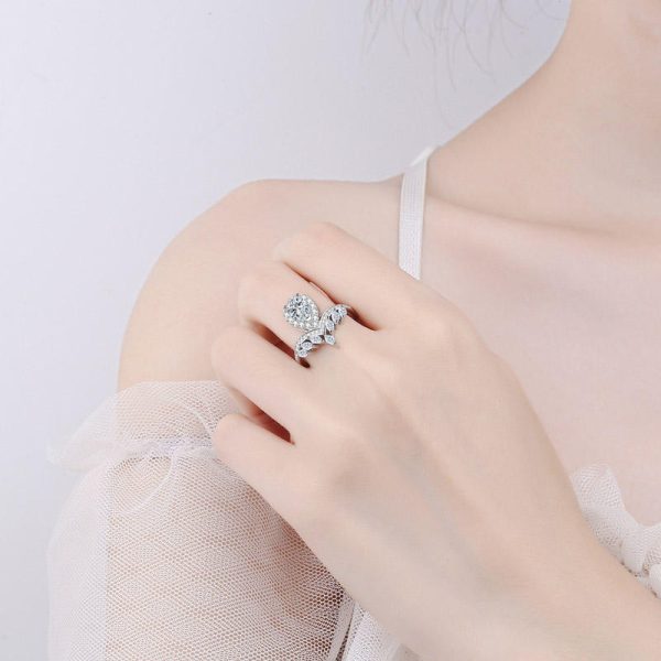 AZ421-J 0.5CT Moissanite Eternal Ring for Women S925 Pure Silver Plated 18K White Gold Laboratory Diamond Fashion Jewelry - Image 2