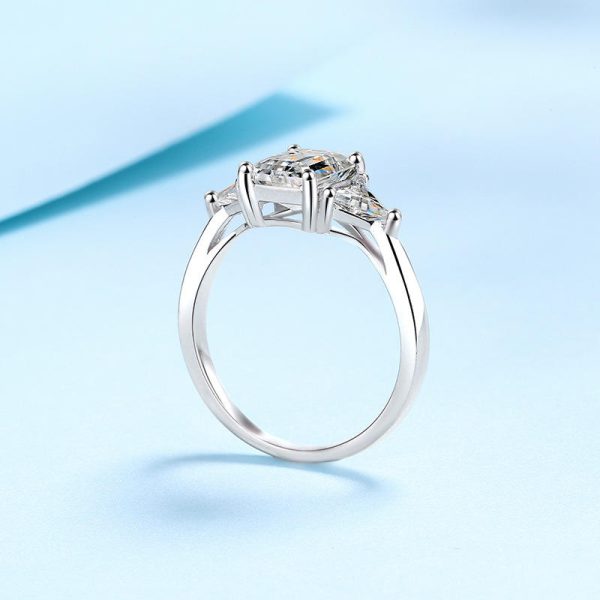 AZ538-J 925 Sterling Silver Classic Luxury 3 Carat Simulated Diamond Rings For Women Wedding Engagement Statement Fine Jewelry - Image 3