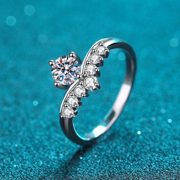 AZ319-J 0.5ct Moissanite Rings Genuine 18K Gold for Women  Fine Jewelry Au750 Diamond Ring Wedding Anniversary Engagement Gift - Image 3