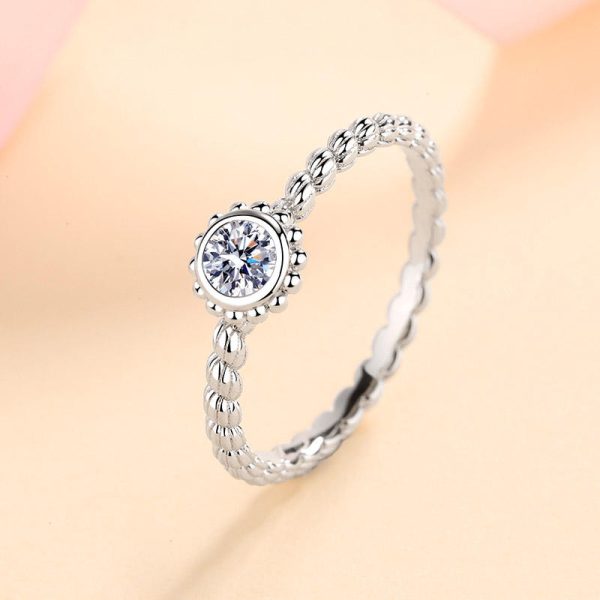 AZ348-J Oval Cut 0.3CT D Color lab Moissanite Rings for Women Lab Diamond Wedding Promise Band S925 Sterling Silver Jewelry GRA - Image 3