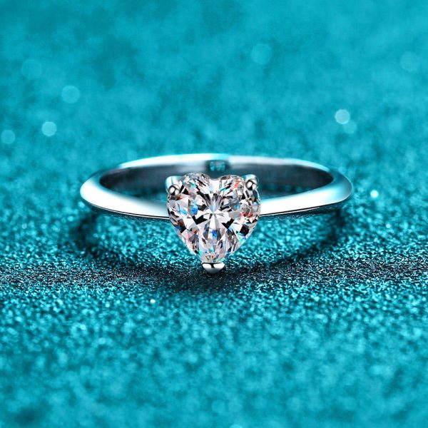 AZ566-J  1/2CT Heart Cut Moissanite Engagement Ring for Women S925 Pure Silver GRA Certified Laboratory Diamond Wedding Jewelry - Image 5
