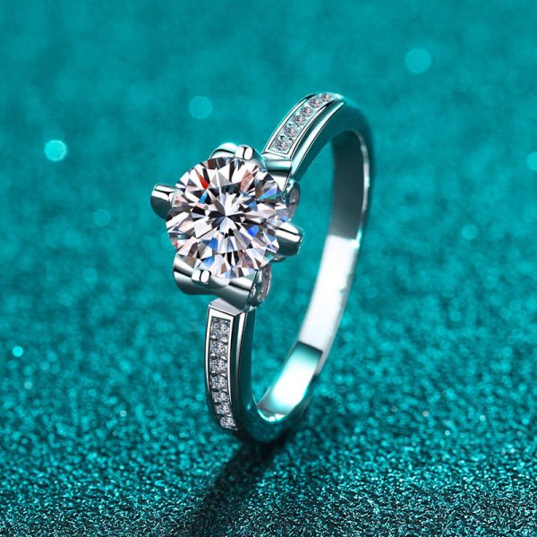 AZ296-J Luxury PT950 Platinum Women and Women Couple Ring Brilliant D Color Total 1Ct Moissanite Diamond Valentine's Day Unisex Rings - Image 3