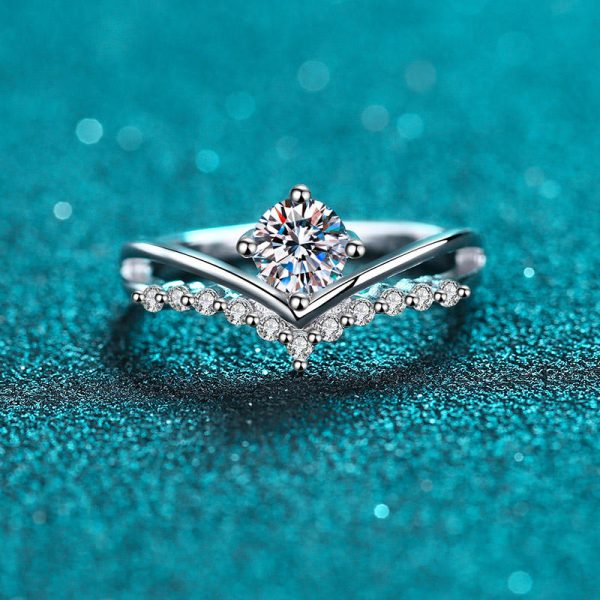 AZ421-J 0.5CT Moissanite Eternal Ring for Women S925 Pure Silver Plated 18K White Gold Laboratory Diamond Fashion Jewelry - Image 6