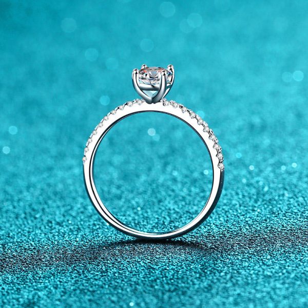 AZ565-J Classic 1/2 Carat Full Circle Moissanite Ring, New Style 18K White Gold VVS1 D Color Diamond Popular Rings for Wedding Women - Image 4