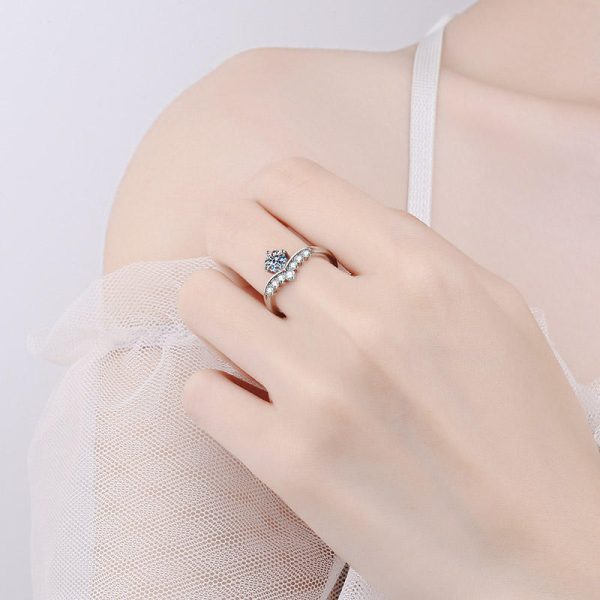 AZ319-J 0.5ct Moissanite Rings Genuine 18K Gold for Women  Fine Jewelry Au750 Diamond Ring Wedding Anniversary Engagement Gift - Image 2