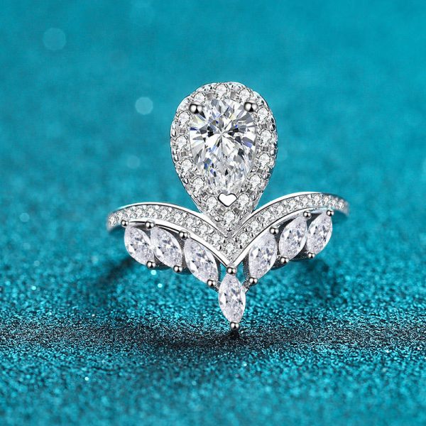 AZ421-J 0.5CT Moissanite Eternal Ring for Women S925 Pure Silver Plated 18K White Gold Laboratory Diamond Fashion Jewelry - Image 5