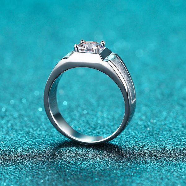 AZ433-J  1CT Princess Cut Moissanite Engagement Ring for Women Men Colorless Diamond Weddig Bands Sterling Silver Bridal Gift - Image 4