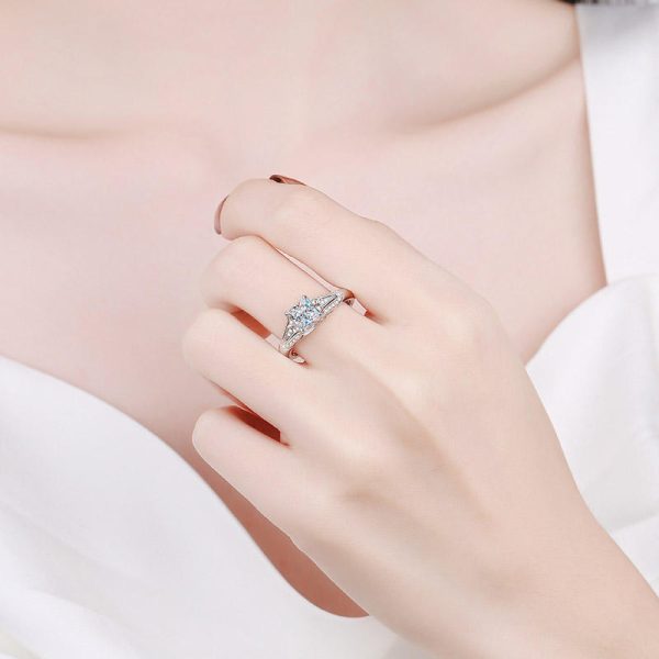 AZ539-J 2ct Square Shape Moissanite Ring for Charm Lady 925 Sterling Silver Luxury Wedding Ring  Fine Jewelry Wholesale Gift - Image 2