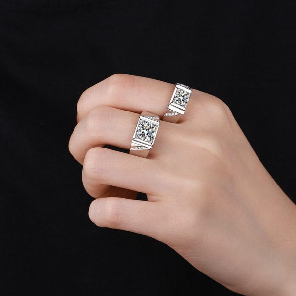 AZ405-J 1ct 2ct Simulated Diamond Women's Ring Six Claws White Gold Open Mouth Direct Manufacturer Offering Birthday Gift - Image 2