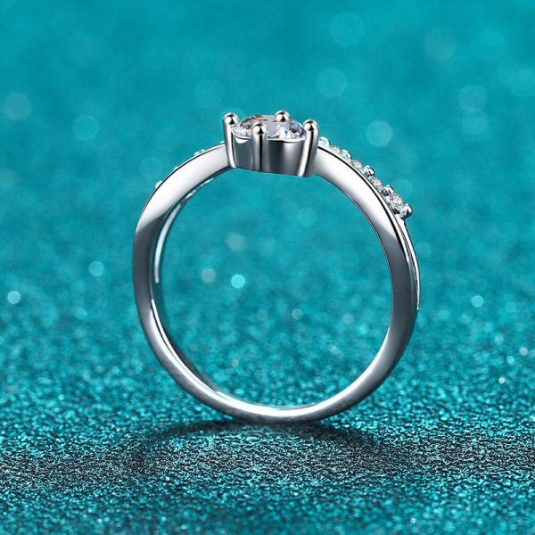 AZ421-J 0.5CT Moissanite Eternal Ring for Women S925 Pure Silver Plated 18K White Gold Laboratory Diamond Fashion Jewelry - Image 4