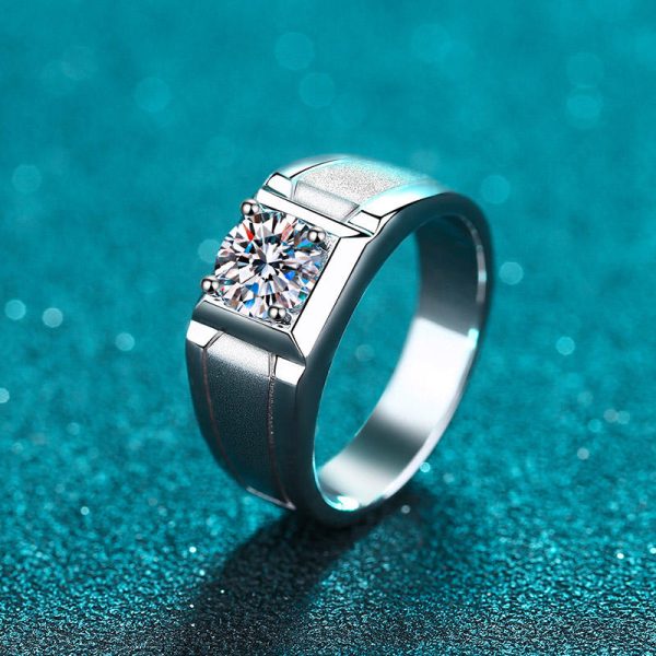 AZ433-J  1CT Princess Cut Moissanite Engagement Ring for Women Men Colorless Diamond Weddig Bands Sterling Silver Bridal Gift - Image 3