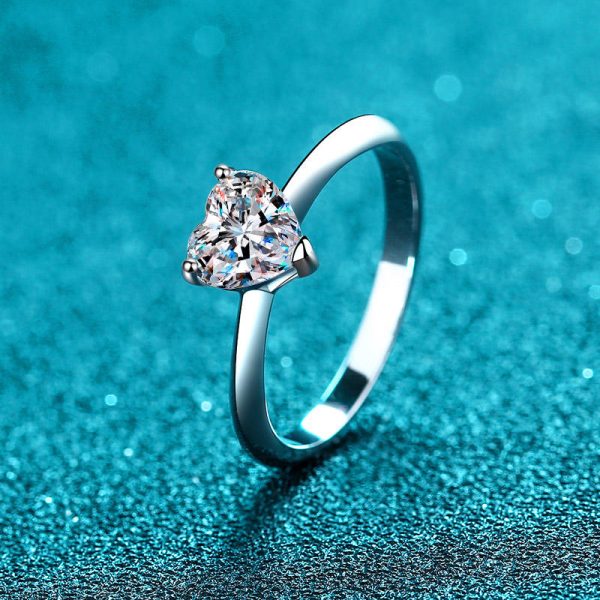 AZ566-J  1/2CT Heart Cut Moissanite Engagement Ring for Women S925 Pure Silver GRA Certified Laboratory Diamond Wedding Jewelry - Image 3