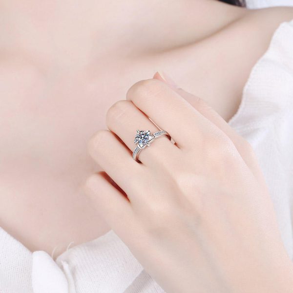 AZ296-J Luxury PT950 Platinum Women and Women Couple Ring Brilliant D Color Total 1Ct Moissanite Diamond Valentine's Day Unisex Rings - Image 2