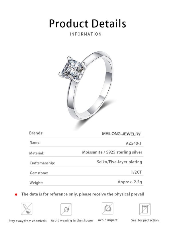 AZ540-J GBA Certified 1ct  2ct D  Color Moissanite Oval Engagement Ring S925 Silver Irregular Oval Wholesale for Women Anniversary - Image 6