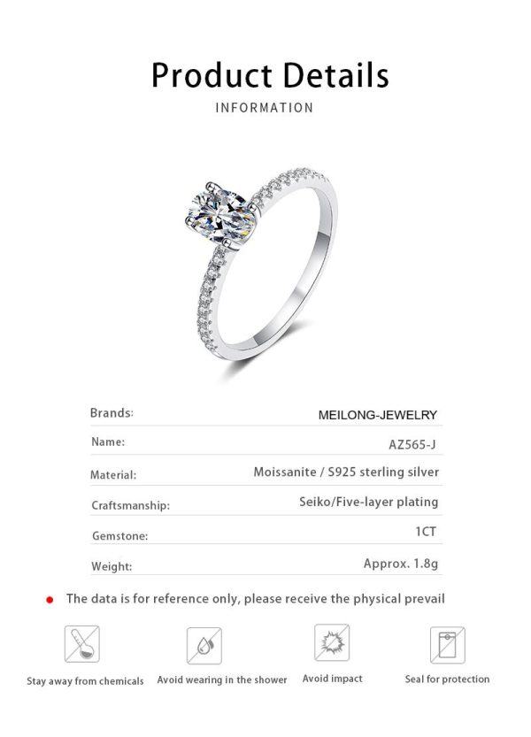 AZ565-J Classic 1/2 Carat Full Circle Moissanite Ring, New Style 18K White Gold VVS1 D Color Diamond Popular Rings for Wedding Women - Image 6