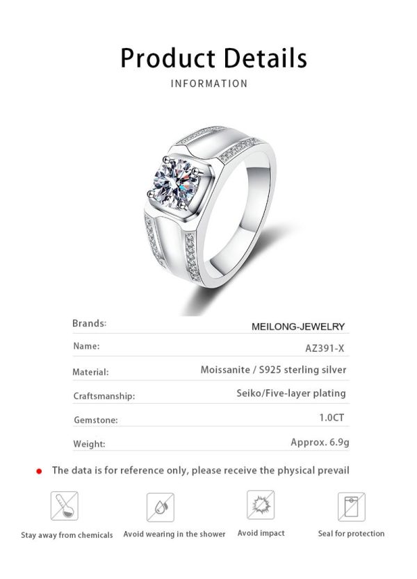 AZ391-J high quality 1ct 5*8 mm pear cut D color moissanite jewelry 925 Sterling Silver women crown ring Engagement Wedding Ring - Image 6