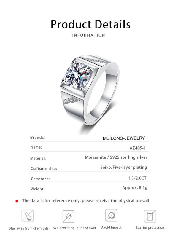 AZ405-J 1ct 2ct Simulated Diamond Women's Ring Six Claws White Gold Open Mouth Direct Manufacturer Offering Birthday Gift - Image 6