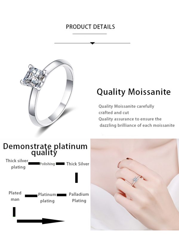 AZ540-J GBA Certified 1ct  2ct D  Color Moissanite Oval Engagement Ring S925 Silver Irregular Oval Wholesale for Women Anniversary - Image 7