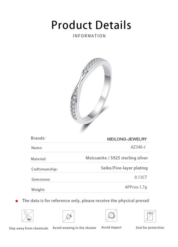 AZ340-J New GRA Certified 0.13Carat D Color Brilliant Moissanite Ring For Women Wedding Engagement Couple Female Ring  Women's Day Gifts - Image 5