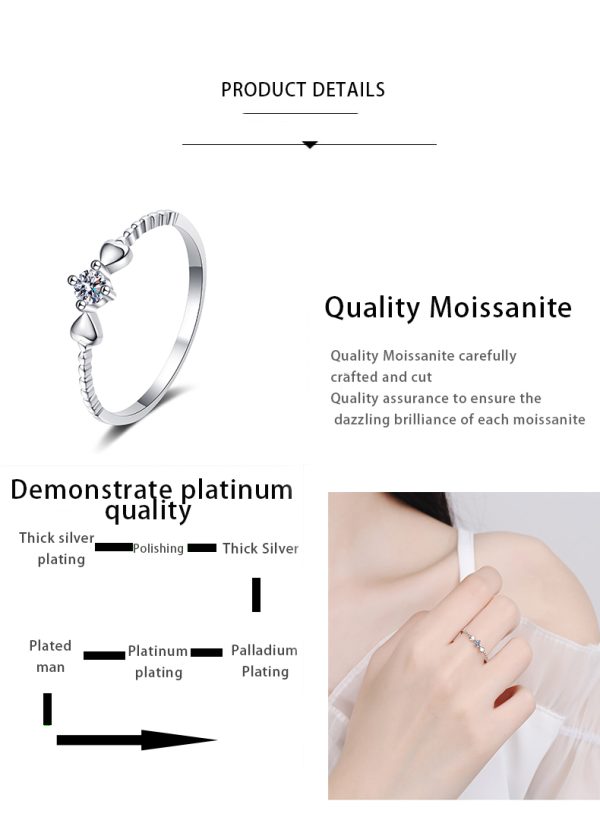 AZ345-J Moissanite 925 Sterling Silver Engagement Ring For Wife Women Girlfriend, Round Cut Moissanite Rings Jewelry Bands Gifts - Image 7