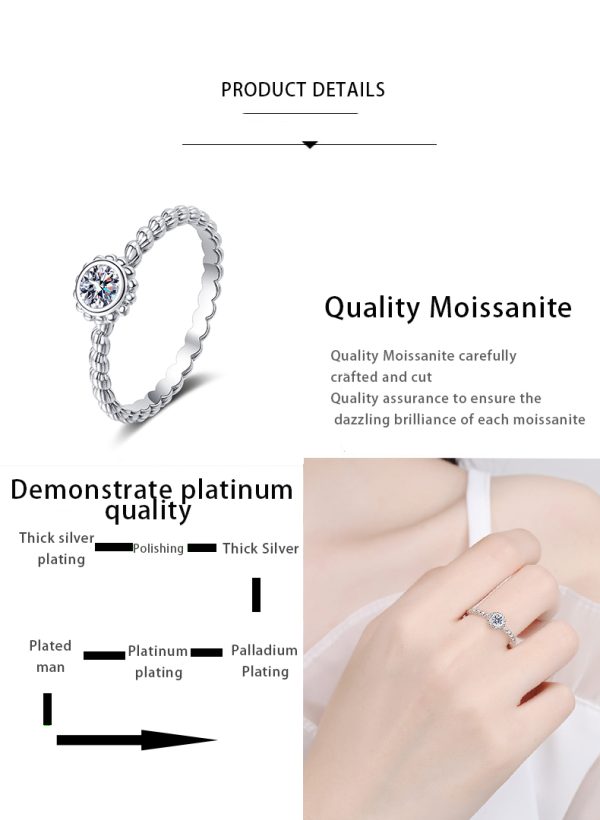 AZ348-J Oval Cut 0.3CT D Color lab Moissanite Rings for Women Lab Diamond Wedding Promise Band S925 Sterling Silver Jewelry GRA - Image 7