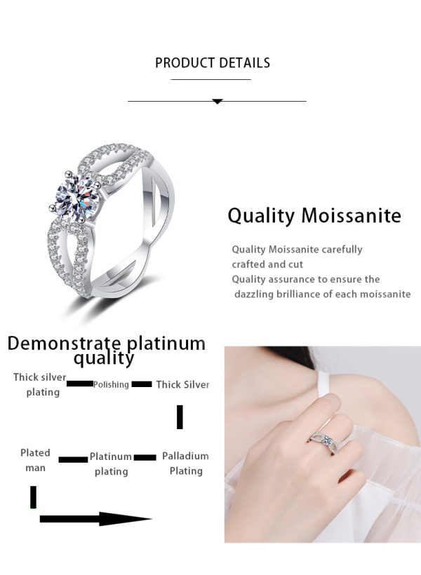 AZ351-J Lab Grown Diamond Women's Ring 925 Sterling Silver 1CT D VVS Diamond Mermaid Wedding Engagement Ring Anniversary Gift To Wife - Image 7