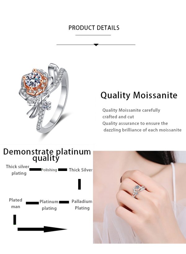 AZ372-J 925 Sterling Silver Ring Classic Sparkle Moissanite High Quality For Women Rings Wedding Fine Jewelry Accessories Party Gift - Image 7