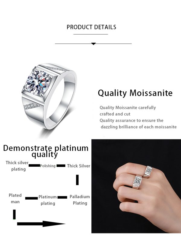 AZ405-J 1ct 2ct Simulated Diamond Women's Ring Six Claws White Gold Open Mouth Direct Manufacturer Offering Birthday Gift - Image 7