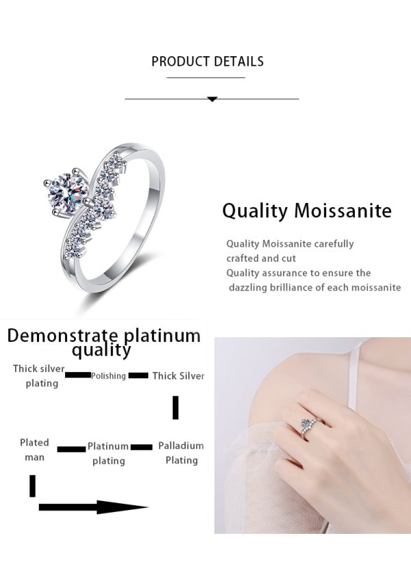 AZ319-J 0.5ct Moissanite Rings Genuine 18K Gold for Women  Fine Jewelry Au750 Diamond Ring Wedding Anniversary Engagement Gift - Image 7
