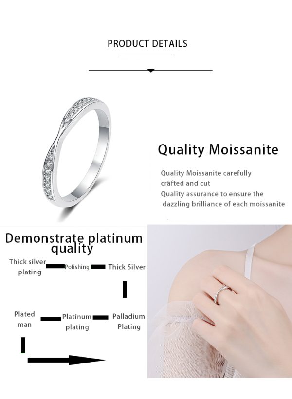 AZ340-J New GRA Certified 0.13Carat D Color Brilliant Moissanite Ring For Women Wedding Engagement Couple Female Ring  Women's Day Gifts - Image 6