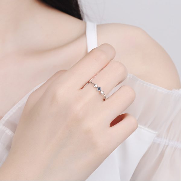 AZ345-J Moissanite 925 Sterling Silver Engagement Ring For Wife Women Girlfriend, Round Cut Moissanite Rings Jewelry Bands Gifts - Image 5